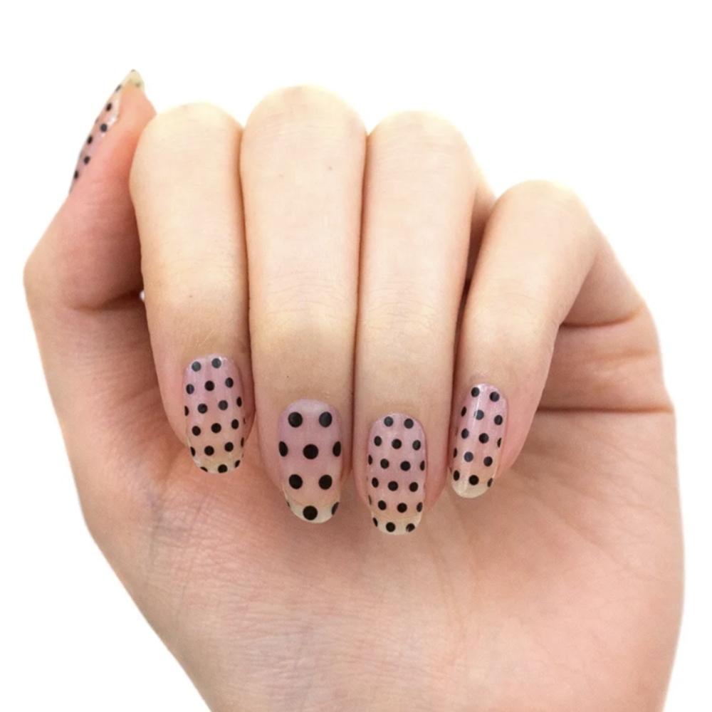 Color Street Nail Strips - Polka Dot Com - Clear overlay
